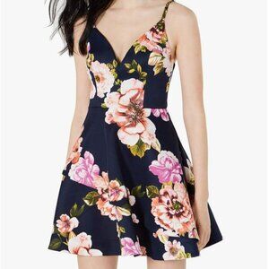 NWT Speechless Navy Floral Dress Small Junior Size 5